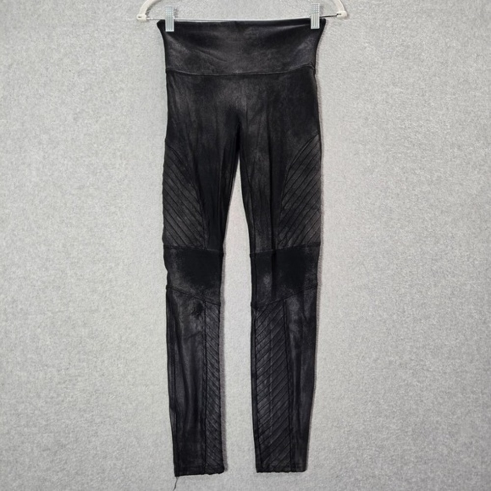 Spanx Women Activewear Pants PM Black Legging Moto Biker